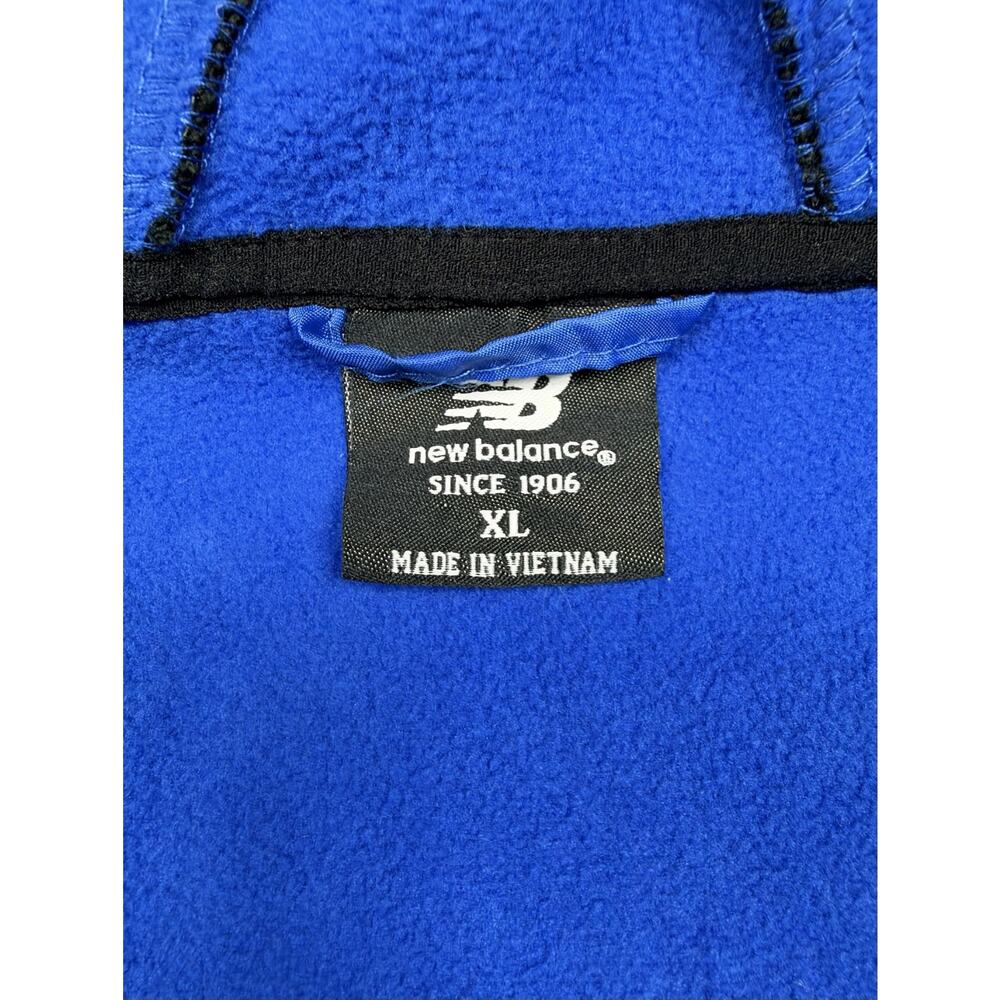 New Balance Fleece Lined Hoodie Jacket Mens XL Black Blue Full Zip Sweater Knit - Picture 5 of 10